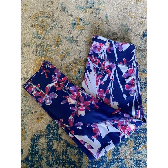 Fabletics High Waist Leggings Vibrant Floral Print Compression Workout Yoga Gym - Picture 4 of 7